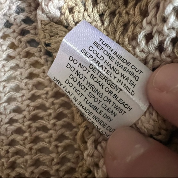 SABO Quinn striped crochet knit cotton short sleeve top, size Large - Picture 10 of 10